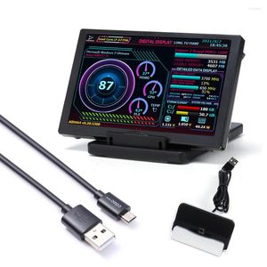 IPS IPS IPS Display Aluminum Aluman Aluman HDD Deslay Dislay CPU GPU RAM Screen secundária de 360 ​​graus para AIDA64