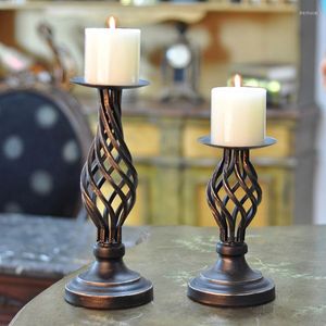 Candle Holders Vintage Candlestick Decoration Hollow Holder Wedding Candlelight Dinner Props Table Christmas Decorations