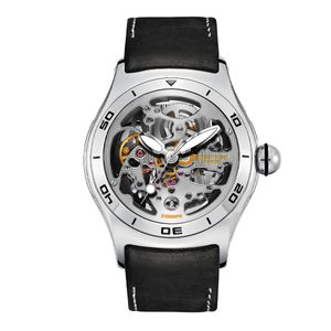 Reef Tiger/RT Herren Top Luxus Sportuhr Rahmen Automatische mechanische Uhr Herren Stahl Sport Herren Lederuhr RGA70S7-2