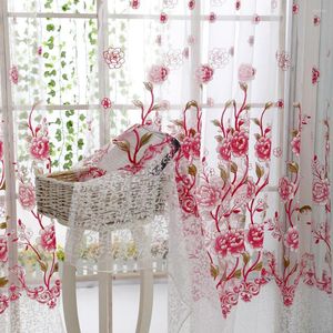 Gardin 200 cmx100 cm pion ren tyllfönster behandling voile draperi valance 1 panel tyg perspektiv hem dekor