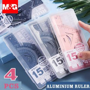 PcsSet M G Aluminium Ruler Set MetalPlasticSoft Geometry Maths Drawing Compass Stationery Rulers Mathematical for School