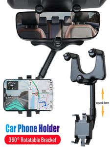 Telephone Car Holder 360 Degree Rotating Stand Rearview Mirror GPS Navigation Auto Phone Support Multifunctional Phone Holder1163849