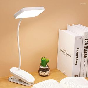 Lampade da tavolo Lampada ricaricabile Luce notturna flessibile a 360° per luci da lettura da studio con clip Dimmerazione continua a LED da scrivania per lavoro d'ufficio