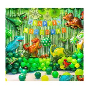 Украшение вечеринки динозавры джунгли поставляют воздушные шарики для мальчика по случаю дня рождения Дети Юры Дино Дикий Один декор y201006 2267 DHHHOH