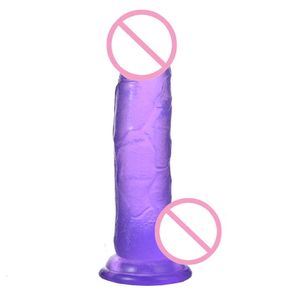 Sex Toy Dildo Big Size Moda geléia realista de 6,15 polegadas Crystal Penis Cup Copo enorme de brinquedos adultos para mulheres