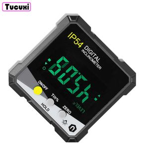 4 90° Digital Level Protractor Inclinometer Magnetic Base Digital Angle Gauge with Backlights Level Tester Measuring Tools New