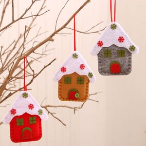 Christmas Decorations 1pcs Ornaments House Shaped Plush Felt Hanging For Xmas Trees Calendars Party