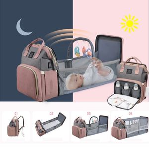 Diaper Bags Foldable Baby Bed Multifunction Mummy Large Capacity Waterproof Outdoor born Stroller Crib 221208