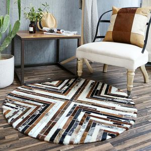 Carpets Animal Skin Rug European-style Strip Luxury Stitching Real Leather Living Room Carpet Bedroom Floor Mats Covered Villa