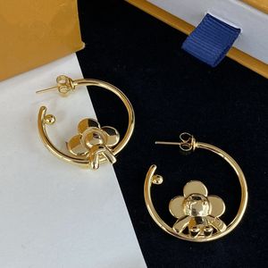 With BOX 2022 Designers Circle Hoop Earrings Studs For Women 18K Gold Plated Luxury Drop Earrings Girls Gift Monther Girlfriend Jewelry