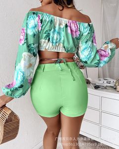 Feminino de pista feminina Feminina Cruz Top Pants Top Site Feminino Lady Casual Office Casual Sexy Set Clothing 2022 Spring