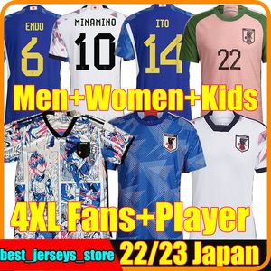 4xl Giappone 2022 Maglie da calcio della Coppa del Mondo Minamino Tsubasa 2023 Atom Shirt da calcio giapponese Mitoma Endo Yoshida Ito Gaku Capitano Versione MENUS BAMMINI GIODI KIT