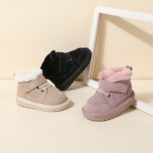 First Walkers Winter Baby Snow Boots للجنسين جلد لطيف الأولاد فتيات أحذية دافئة القطن أحذية رياضية ناعمة أسفل طفل 221208