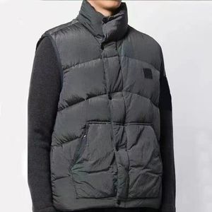 Gilet Topstoney di marca Gilet invernale con colletto alla coreana Gilet in piumino con stemma ricamato caldo in metallo