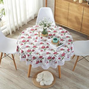 Table Cloth PVC Waterproof And Oil-proof Round Plastic Dining Room Disposable Anti-scalding Large Tablecloth 152x152cm