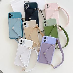 Crossbody Card Pocket Wallet Case for iPhone 11 12 13 Pro Max 6 7 8 Plus XS XR Leather Cover