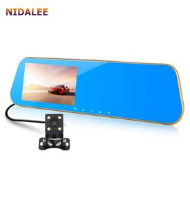 Nidalee Mirror Car DVRカメラFHD 1080Pビデオ登録者レコーダーデュアルレンズパーキングモニターオートブラックボックスロガーナイトビジョン8221057