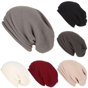 Bandanas Inverno Baggy Slouchy Feanie Hat Low Knit