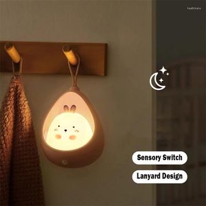 Night Lights Led Light Human Body Induction Usb Charging Home Decoration Bedside Creative Pendant Silicone Wall