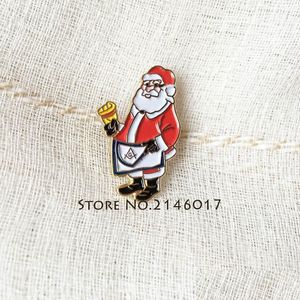 Pins Broschen 10 Stücke Master Schürze Anstecknadel Santa Freimaurer Weihnachten Abzeichen Benutzerdefinierte Emaille Metall Pins Brosche Mason Cartoon Weihnachten Männer Dro Dhifl