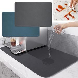 Table Mats Super Absorbent Coffee Dish Mat Kitchen Counter Draining Pad Quick Drain Tool For Bathroom Sink Waterproof Non-slip