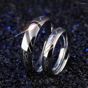 Wedding Rings 1 Piece Romantic Couple Engagement Lovers Ring Half Heart Puzzle Men Jewelry His & Her Promise