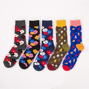 Herrensocken Herren Happy Funny Cherry Blossoms Volcano Fulgurite Bunte Herren gekämmte Baumwolle Tide Streetwear Custom Skarpetki