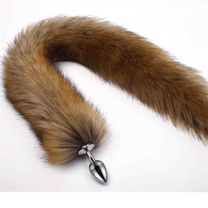 Sex toys masager Vibrator false Tail 78cm anal Very lisi long plug Fur Metal butt cosplay Role Adults Novelty balls IGB0