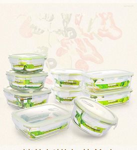 Bottiglie di stoccaggio Contenitore per alimenti in vetro borosilicato moderno rotondo quadrato Contenitore per il pranzo Benton Forno a microonde per frutta e verdura fresca