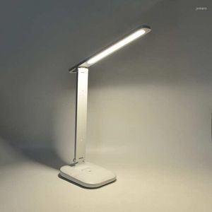 Tischlampen, klappbare Schreibtischlampe, 3 Lichtquellen, interner USB-Akku, wiederaufladbar, mit Telefonhalter für Schlafzimmer, Arbeitszimmer