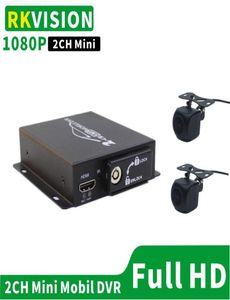 2CH MINI CAR DVR KITS DUAL SD CARD OPSLAG TAXI MOTORCYCLE Surveillance Video 2 Channel AHD 1080P HD Recording Two Cameras2762928