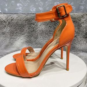 Sandálias laranja mulheres 10 cm de altura Sapatos de festa de geléia de senhoras lx018