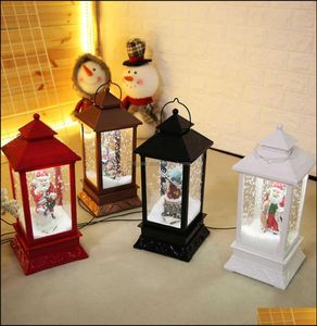 Decoraciones navideñas Musical de la nieve Musical Leds Luces de hadas Decoración de la lámpara de Santa Claus con el regalo de la canción4869178