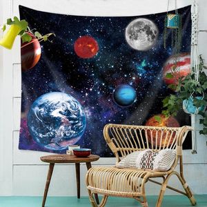Tapissries Galaxy Hanging Wall Tapestry Universe Hippie Retro Home Decor Yoga Beach Handduk Planet Series målning Tygtyg grossist