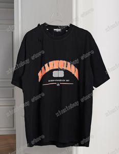 xinxinbuy Men designer destroyed Tee t shirt Paris hole letters print short sleeve cotton women khaki white black XS-2XL