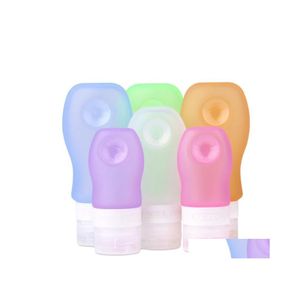 F￶rpackningsflaskor 100 st/parti 6 f￤rg b￤rbar mini Sile Bottle Travel Lotion Points Shampoo Container 37 ml 60 ml 89 ml SN3083 Drop Deli Dhuqi