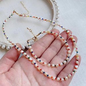 Choker spinel koraliki naturalny barokowy barokowy naszyjnik perłowy moda Kobiety kolorowe kryształowe femme collier ślubne prezenty biżuterii