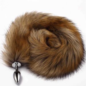 Vibrador Falso Tail 78cm Anal muito Lisi Long Plug Fur Metal Butt Cosplay Papel para adultos Bolas de novidade Toys 719b