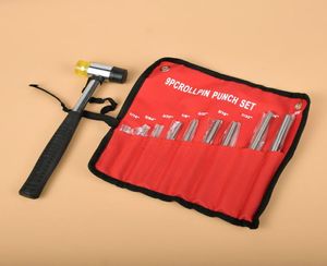 Tactical 9pcs roll roll roll pin pin conjunto de face dupla com borracha macho de borracha de martelo de martelo de martelo de pistola de gira de captura de rolagem kit de ferramenta de estojo 22249571