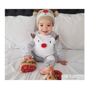 Clothing Sets Ins Boy Christmas Long Sleeve Milu Deer Print Tops And Set Baby Oneck Tshirt Trousers Suit Kids Two Pieces Clothes Kd Dhkfa