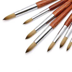 Spazzolati per unghie Brush Art Acrilico in legno professionale per il salone Dimensioni degli strumenti di manicure 8/10/12/16/16/18/20/22/24