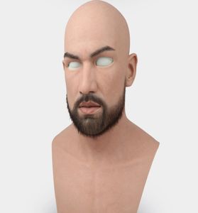 Mężczyzna Realistyczne dorosłe silikonowe maski na pełną twarz dla mężczyzny Cosplay Party Mask Fetish Real skin1678178