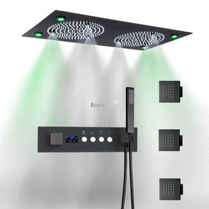 62x32 cm montowany na ścianie cyfrowy wyświetlacz termostatyczny LED w łazience podwójny zestaw kran prysznicowych z systemem muzycznym