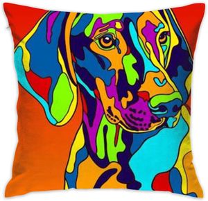 EU Multi Color Vizsla Dog Cushions Case For Sofa Home Decoratieve kussensloop Geschenkideeën Zippered Pillow Covers 18 x 18 inch 45 x 453857799
