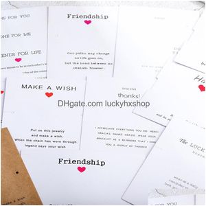 Tags Price Card Friendship Make A Wish Thanks Bracelet Made With Love One For You The Lucky Charm Handmade Jewelry Packaging 2450 T Dh9Ow