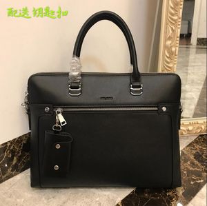 10a espelho de qualidade masculino maluques malas de laptop de laptop de bolsa de bolso duplo zíper de bolso de ombro de bolso duplo de couro genuíno 2pcs bolsa de tecidos com chave de chave