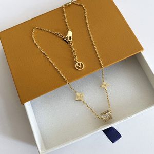 With BOX Designers Gold Pendant For Women Ring Necklaces 18K Steel Men Unisex Diamond Necklace Pendants For Lovers Gift