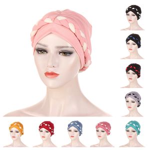 Nya muslimska Braid turbanhattar PRETIED Twist Silkeslen Caps Chemo Beanies Headwrap Plated Headwear For Cancer Hair Loss Cover