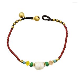 Strand etniczne ręcznie robione koraliki linowe bransoletki sznurkowe dla kobiet dziewczyna boho perłowe dzwonki tkane biżuterię imprezową