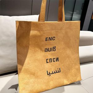 Seven National Letters Kraft Paper Shoulder Bag New Early Spring 2023 Large Capacity Shopping Bag Totes 47cm Handbag Famous Designer Brands Ins & Titok Same Model